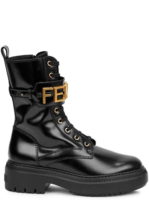 Fendi leather combat boot